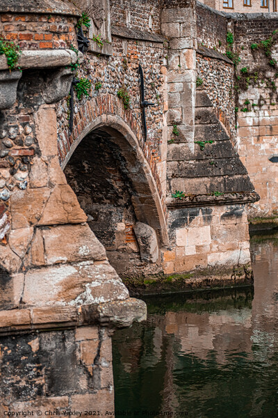 A close up of Bishops Bridge in the city of Norwich Picture Board by Chris Yaxley