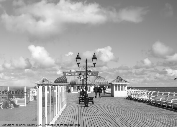 The boardwalk of Cromer Pier Picture Board by Chris Yaxley