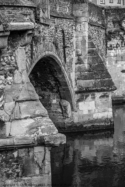 The historic Bishops Bridge, Norwich Picture Board by Chris Yaxley