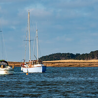 Buy canvas prints of Sailing boats in Wells estuary by Chris Yaxley