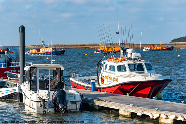Fishing boats in Wells estuary, Norfolk Picture Board by Chris Yaxley