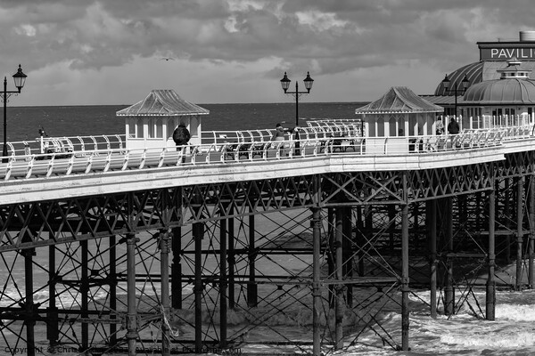 Cromer pier in black and white Picture Board by Chris Yaxley