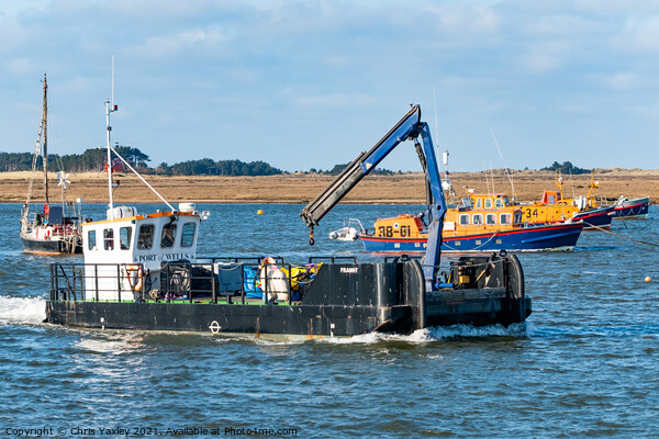 Port of Wells work boat Picture Board by Chris Yaxley