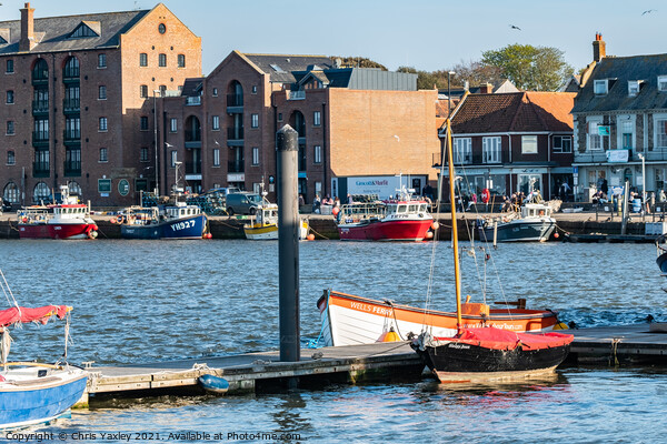 Wells-Next-The-Sea quayside on the North Norfolk coast Picture Board by Chris Yaxley
