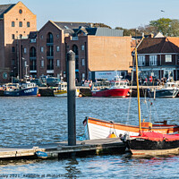 Buy canvas prints of Wells-Next-The-Sea quayside on the North Norfolk coast by Chris Yaxley