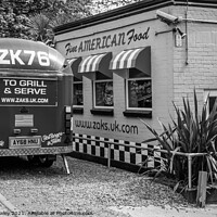 Buy canvas prints of Zaks Waterside restaurant and burger van by Chris Yaxley
