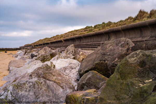 Norfolk coast erosion control on Cart Gap beach, Norfolk Picture Board by Chris Yaxley