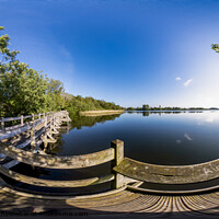 Buy canvas prints of 360 degree panorama of Filby Broad, Norfolk by Chris Yaxley
