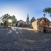 Buy canvas prints of 360 degree panorama of Cathedral Close, Norwich by Chris Yaxley