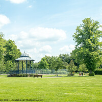 Buy canvas prints of Bandstand, Romsey Memorial Park by Chris Yaxley