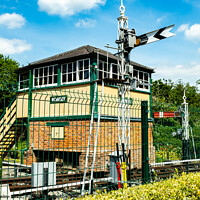 Buy canvas prints of Romsey railway signal box, Hampshire by Chris Yaxley