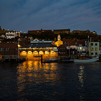 Buy canvas prints of Whitby Harbour at dusk by Chris Yaxley