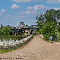 Buy canvas prints of 360 panorama of Carrow Road Bridge in Norwich, Norfolk by Chris Yaxley