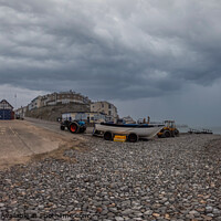 Buy canvas prints of Full 360 panorama of Cromer Beach huts, Norfolk coast by Chris Yaxley