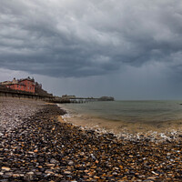 Buy canvas prints of 360 panorama of Cromer beach on the North Norfolk Coast by Chris Yaxley