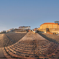Buy canvas prints of 360 panorama of Sheringham beach, North Norfolk coast by Chris Yaxley