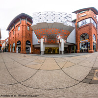Buy canvas prints of  360 panorama captured outside the Castle Quarter in the city of Norwich by Chris Yaxley