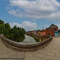 Buy canvas prints of 360 panorama captured from Fye Bridge in the city of Norwich by Chris Yaxley