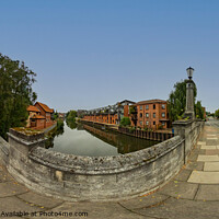 Buy canvas prints of 360 panorama captured from St James Bridge in the city of Norwich by Chris Yaxley
