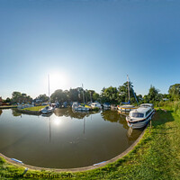 Buy canvas prints of 360 panorama of a sunny morning at Thurne Dyke, Norfolk Broads by Chris Yaxley