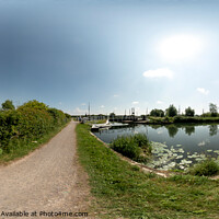 Buy canvas prints of 360 panorama captured along the Gloucester and Sharpness canal by Chris Yaxley