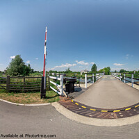 Buy canvas prints of 360 panorama of Cambridge bridge over the Gloucester and Sharpness canal by Chris Yaxley