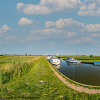 Buy canvas prints of 360 panorama captured at the public moorings in Thurne Dyke, Norfolk Broads by Chris Yaxley