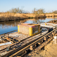 Buy canvas prints of River bank restoration, Norfolk Broads by Chris Yaxley