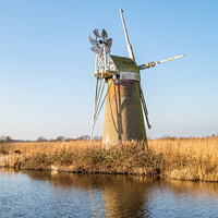 Buy canvas prints of Norfolk drainage mill, How Hill by Chris Yaxley