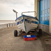 Buy canvas prints of Cromer fishing boat, Norfolk Coast by Chris Yaxley