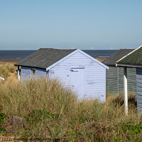 Buy canvas prints of Hunstanton beach hut, North Norfolk Coast by Chris Yaxley