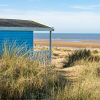 Buy canvas prints of Hunstanton beach hut, North Norfolk Coast by Chris Yaxley