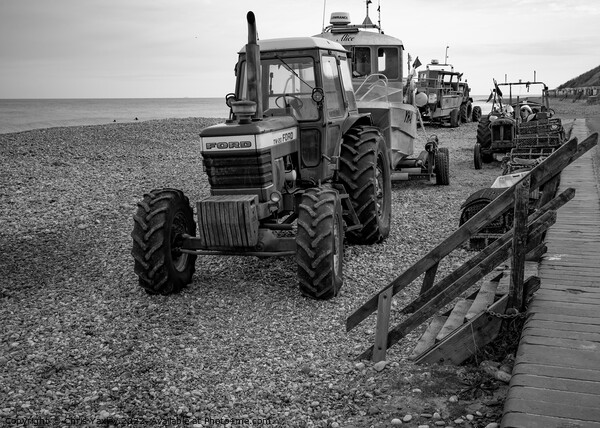 Crab fishing in Cromer in black and white Picture Board by Chris Yaxley