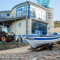 Buy canvas prints of Fishing boats on Cromer beach, Norfolk coast by Chris Yaxley