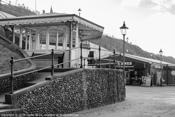 Seaside shelter on Cromer esplanade Picture Board by Chris Yaxley