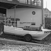 Buy canvas prints of Traditional sea fishing boat outside the RNLI Henry Blogg Museum, Cromer by Chris Yaxley