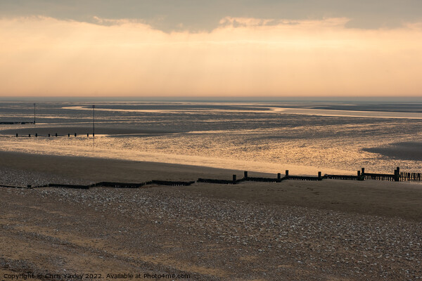 Sunset at Hunstanton beach, North Norfolk Coast Picture Board by Chris Yaxley