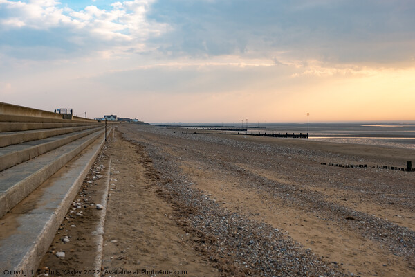 Sunset at Heacham beach on the North Norfolk Coast Picture Board by Chris Yaxley