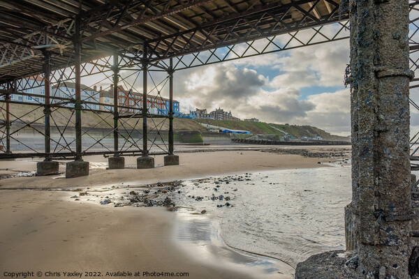 Cromer seafront from under the pier Picture Board by Chris Yaxley