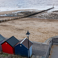 Buy canvas prints of Beach huts on the prom by Chris Yaxley