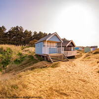Buy canvas prints of Traditional wooden beach huts, Hunstanton  by Chris Yaxley