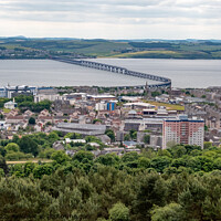 Buy canvas prints of Dundee city and the Firth of the Tay captured from above on Law Hill by Chris Yaxley