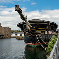 Buy canvas prints of The front end of HMS Unicorn, an old war ship now restored and converted to a museum, located in Dundee docks by Chris Yaxley