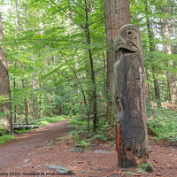Buy canvas prints of Wooden totem pole in Dunkeld, Perthshire by Chris Yaxley