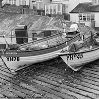 Buy canvas prints of Crab fishing boats on the slipway by Chris Yaxley
