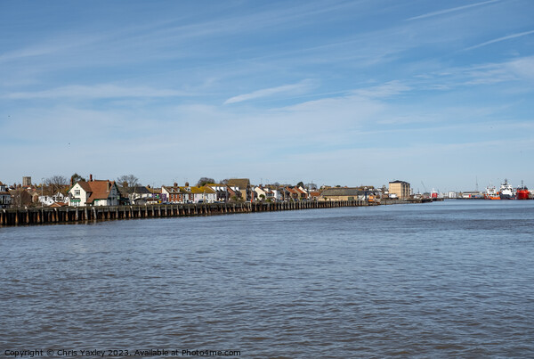 View down the River Yare towards the seaside towns of Great Yarmouth on the East and Gorleston on the West. Captured on a bright and sunny day Picture Board by Chris Yaxley