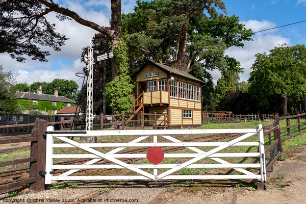 Traditional wooden signal house on a rural railway line Picture Board by Chris Yaxley