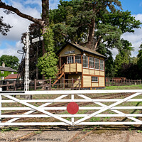 Buy canvas prints of Traditional wooden signal house on a rural railway line by Chris Yaxley
