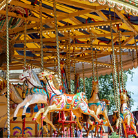 Buy canvas prints of A traditional Victorian carousel by Chris Yaxley