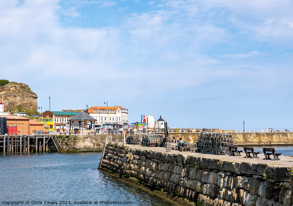 Tate Hill Pier in Whitby harbour Picture Board by Chris Yaxley